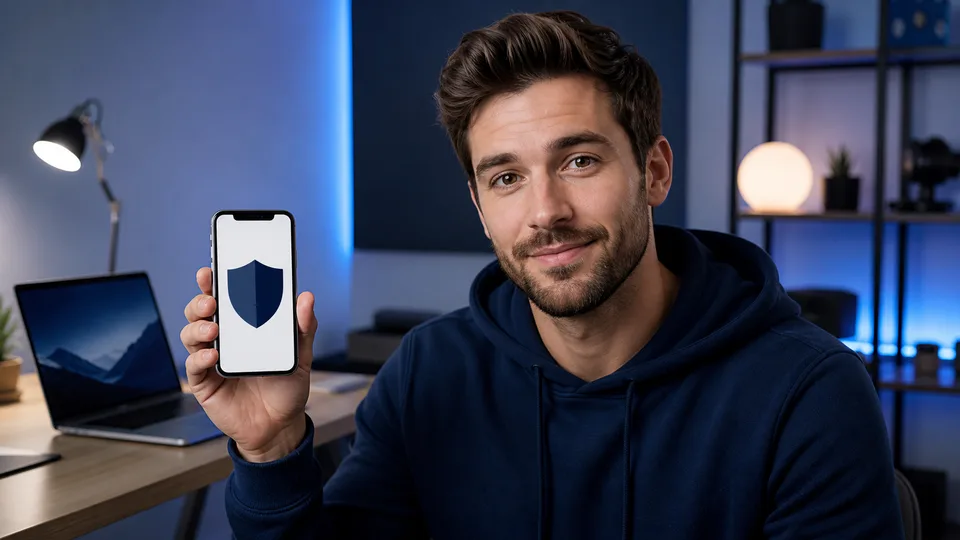 Technology creator recording a sponsored segment