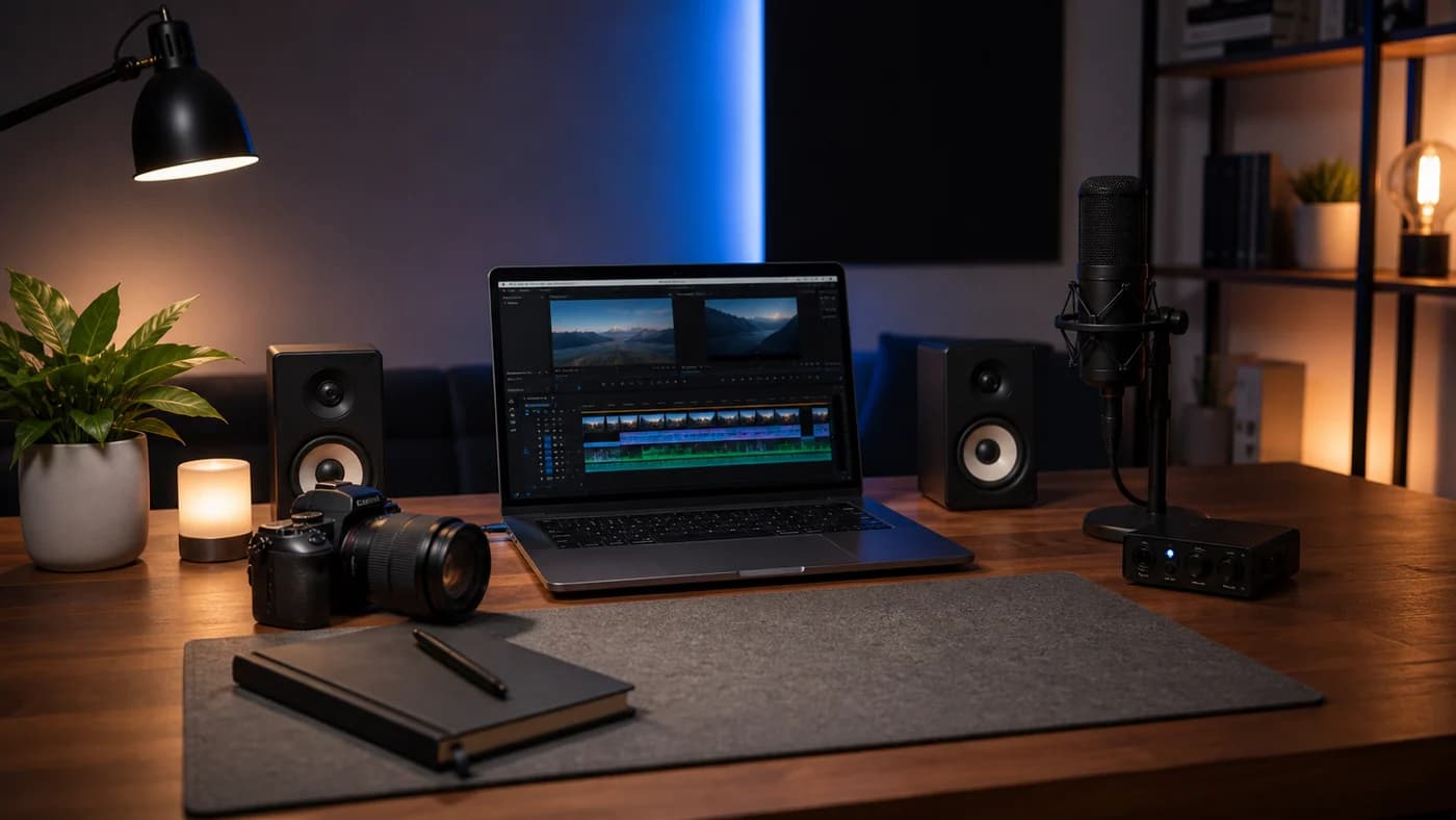 YouTube creator studio used for sponsored technology videos